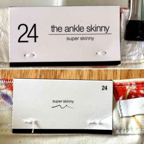 7 For All Mankind Ankle Skinny Floral Jeans Size 24 Ankle Denim Coquette Casual - Picture 3 of 12